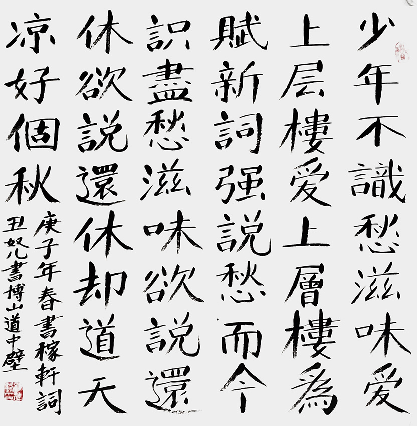 孙建锋作品5 辛弃疾词《丑奴儿 书博山道中壁》庚子年春 四尺斗方